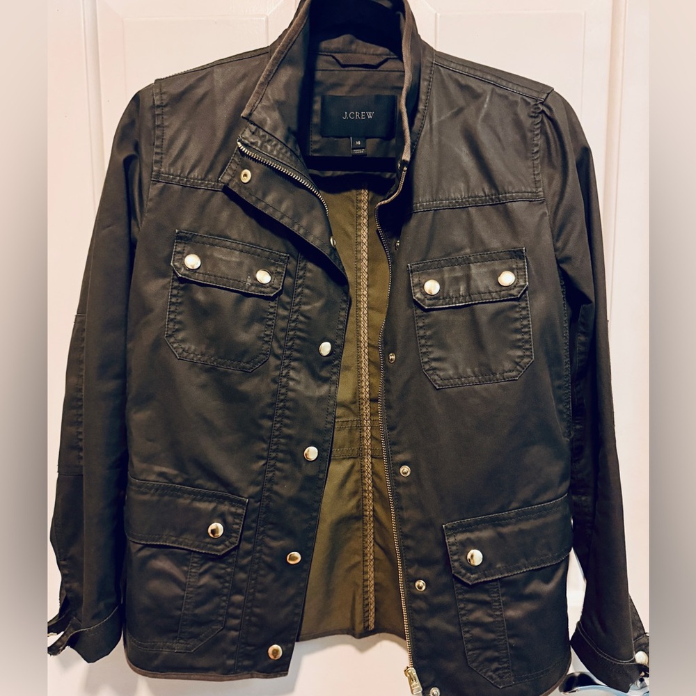 J. Crew Olive Green Cotton Downtown Field Utility Jacket XS